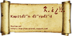 Kapitán Árpád névjegykártya