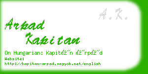 arpad kapitan business card